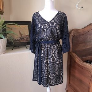 Navy lace dress, size xs, perfect condition.